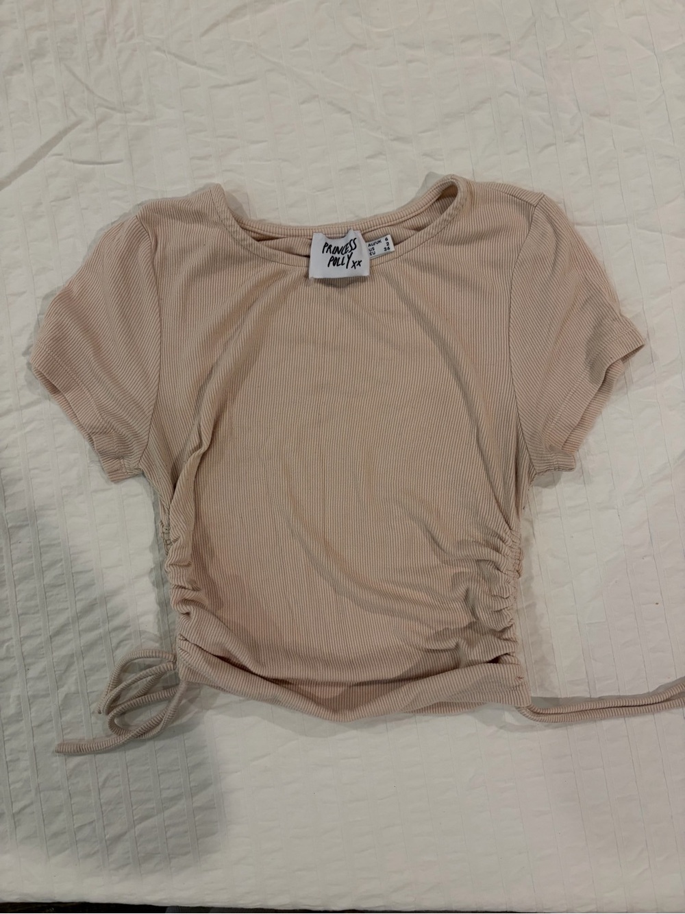 PP Ruched Short Sleeve Tee - Beige